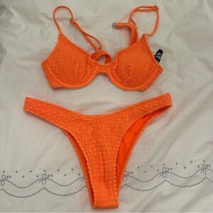 Princess Polly Orange Textured Bikini Set